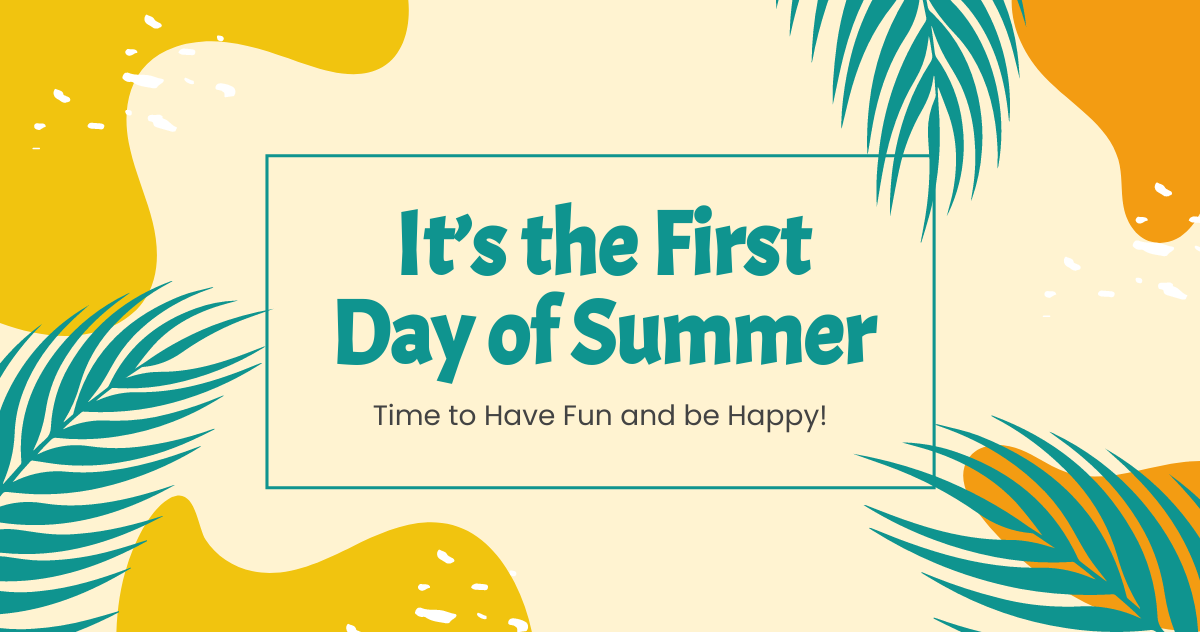 Free Happy First Day of Summer Facebook Post Template