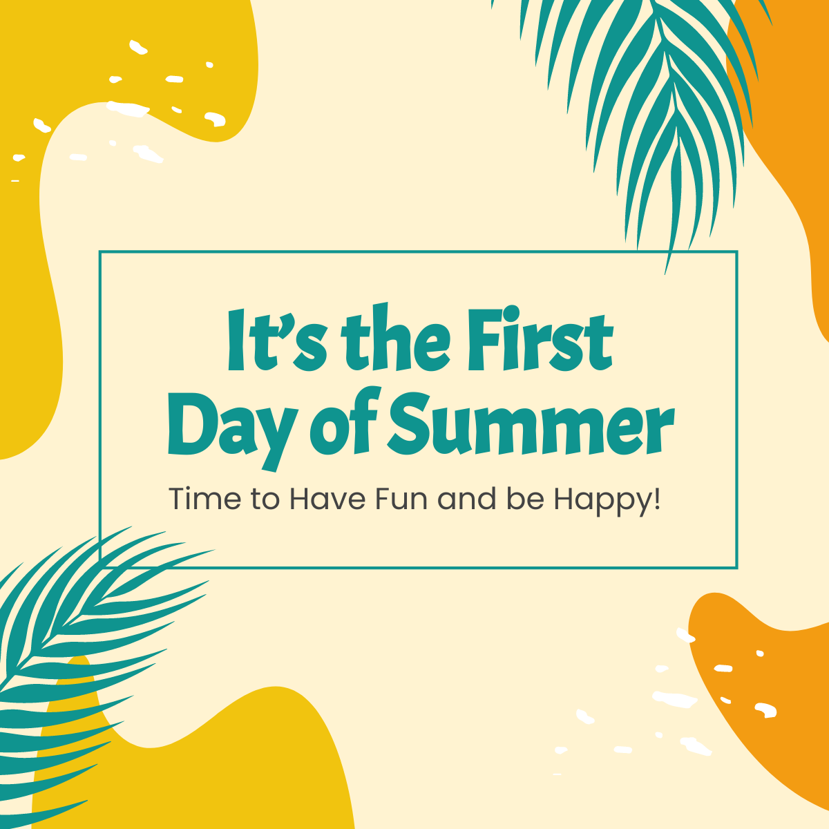 Free Happy First Day of Summer Linkedin Post Template