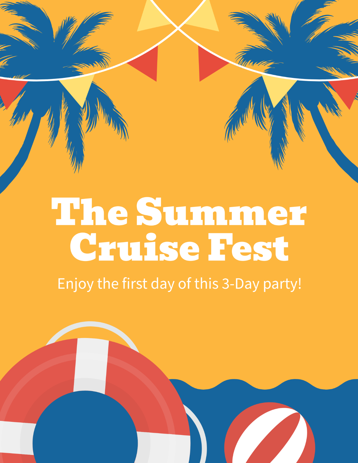 Free First Day of Summer Party Flyer Template