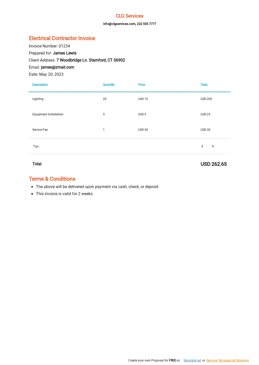 google docs invoice professional warm