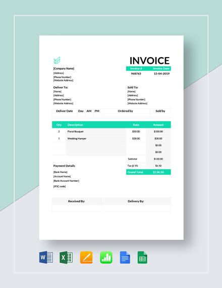 flower shop invoice