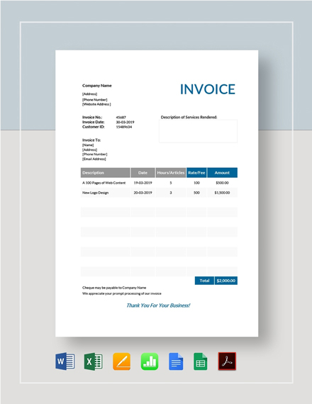 FREE Proforma Invoice Templates in Google Docs | Template.net