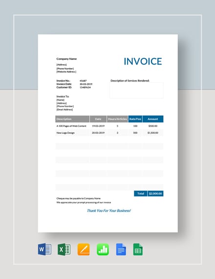 24+ Freelance Invoice Template Word Pictures