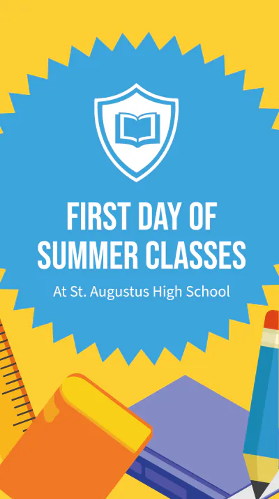 Free First Day of Summer School Instagram Story Template to Edit Online