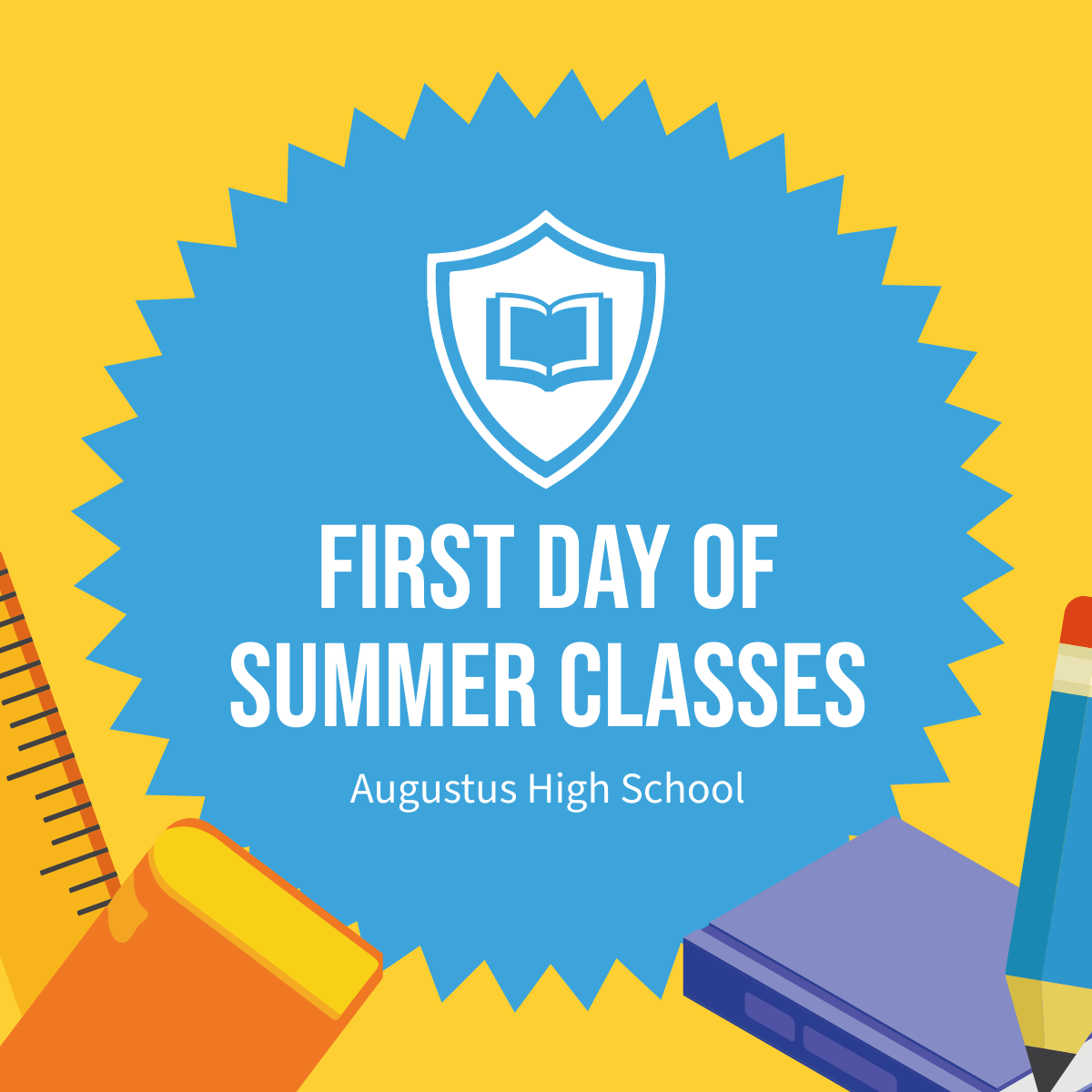 Free First Day of Summer School Linkedin Post Template