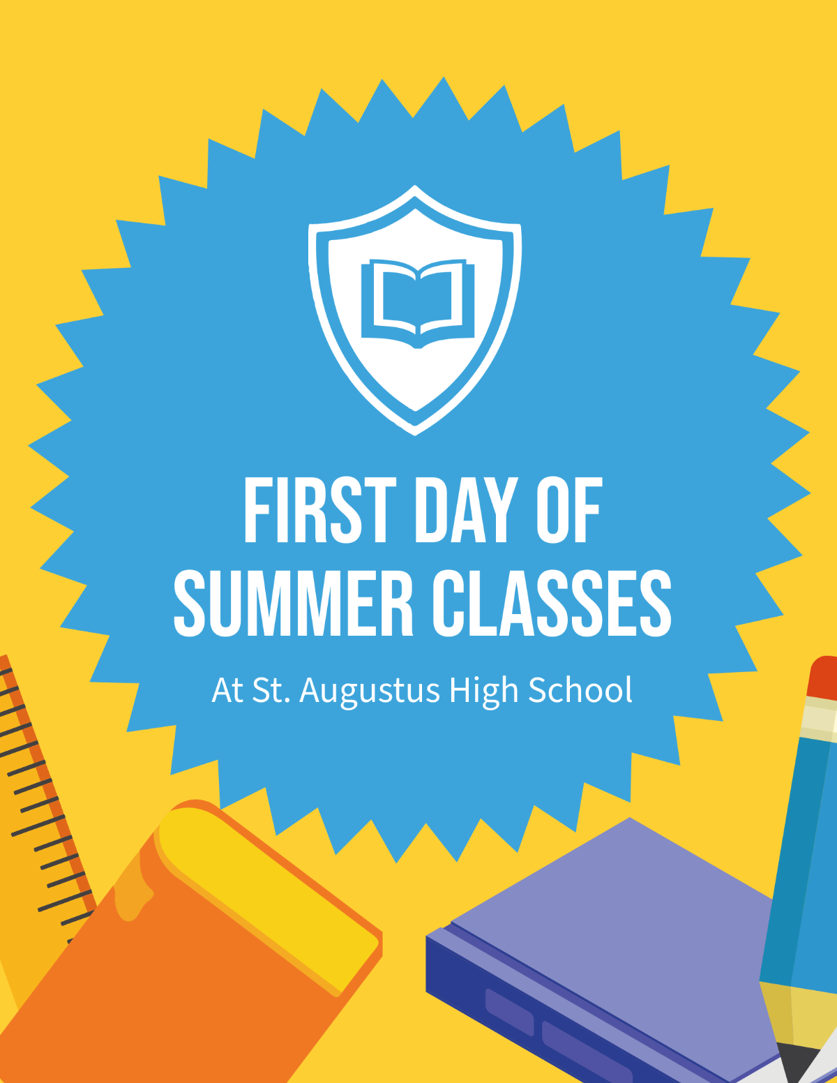 Free First Day of Summer School Flyer Template