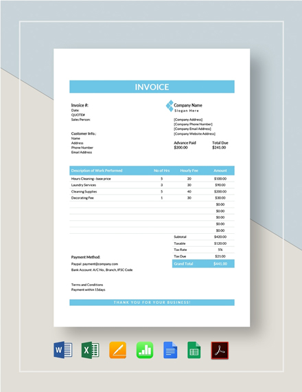 commercial invoice template for export pdf word doc