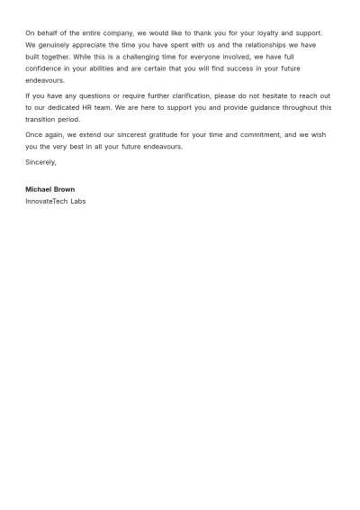 Free Closure Of Company Letter Template to Edit Online