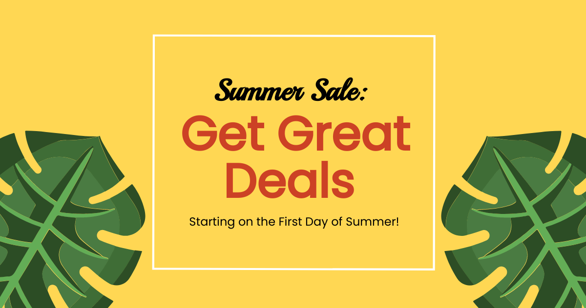 Free First Day of Summer Sale Facebook Post template
