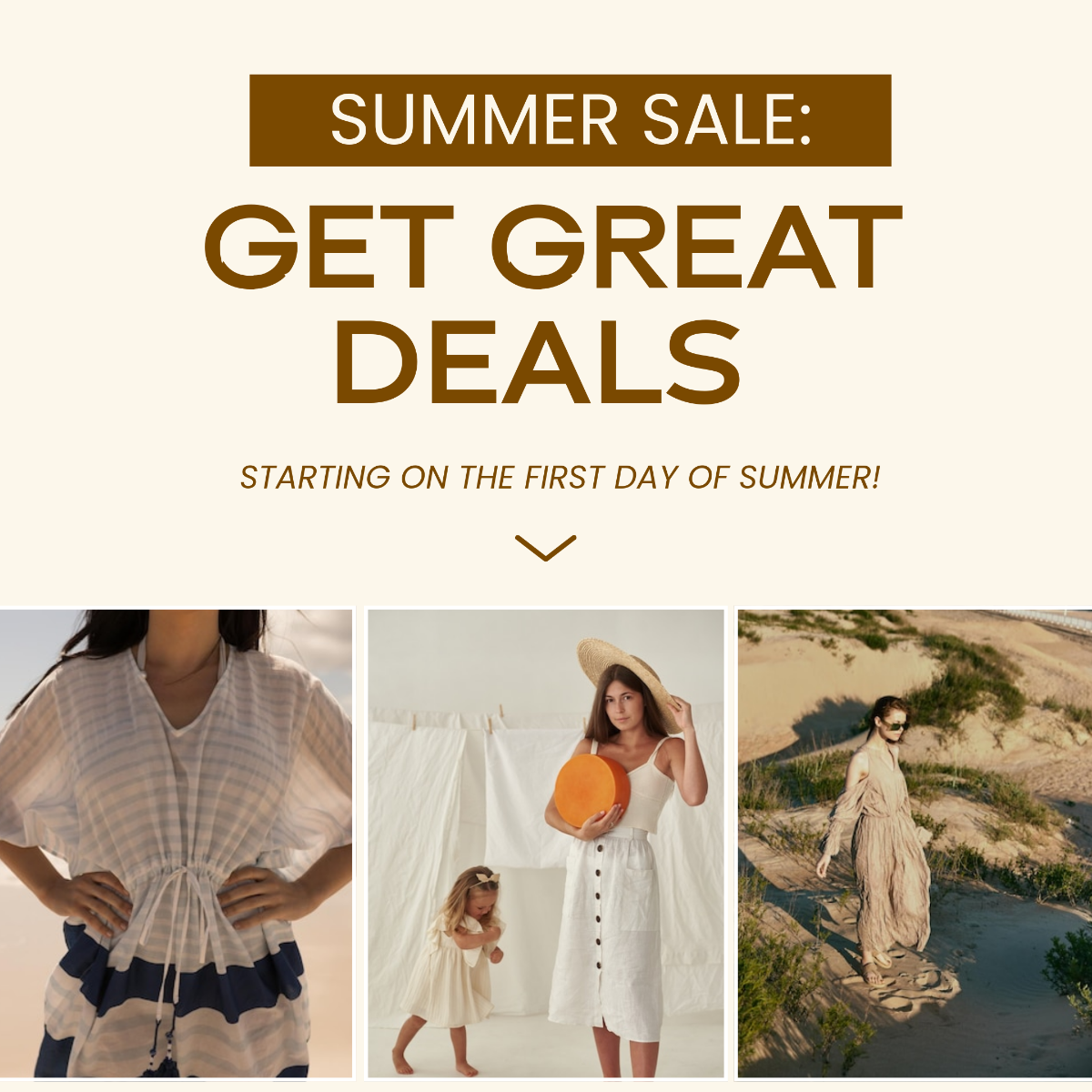 Free First Day of Summer Sale Instagram Post template to Edit Online