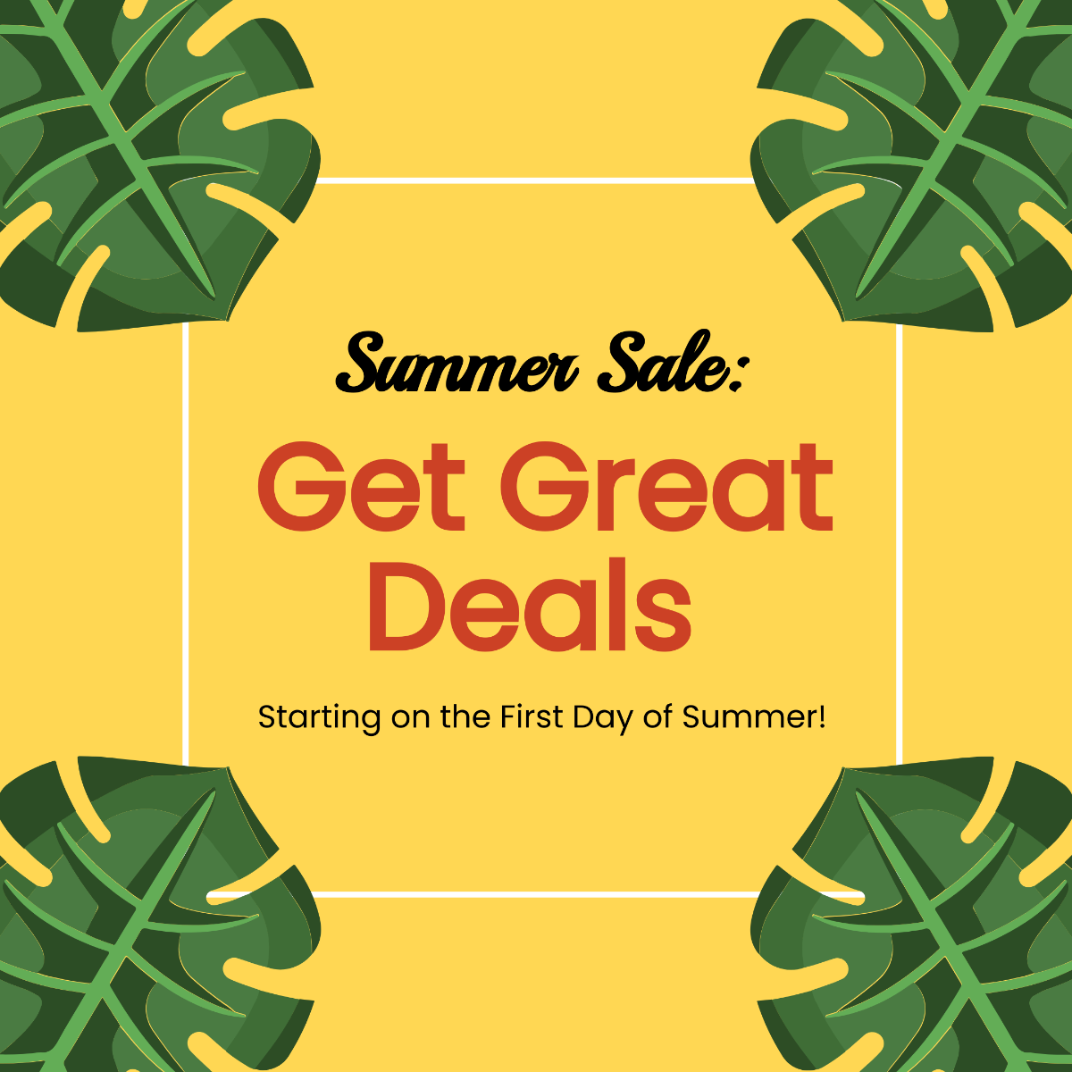 First Day of Summer Sale Instagram Post template