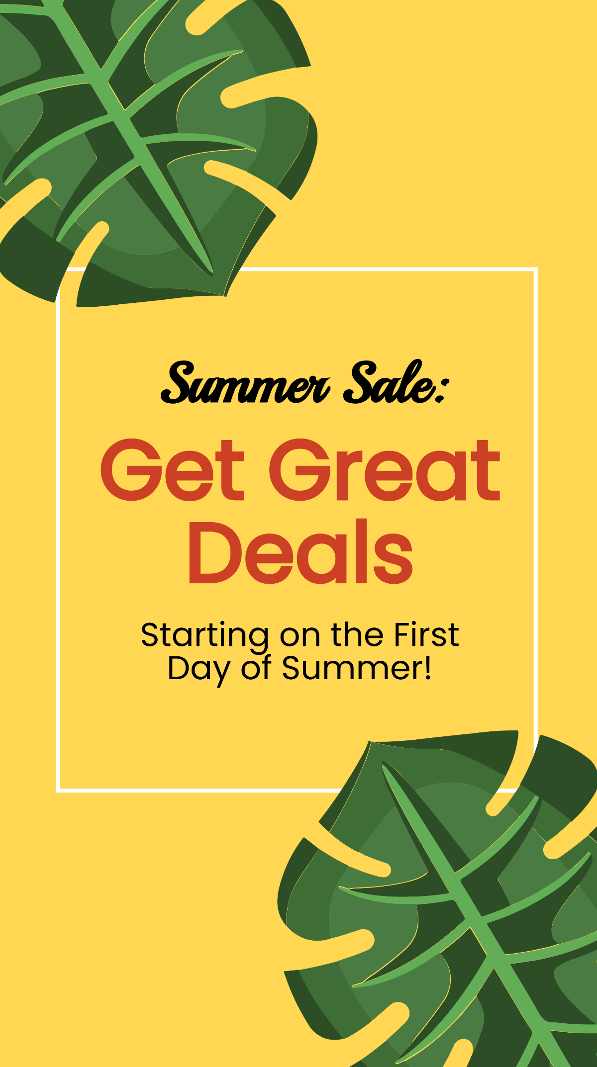 Free First Day of Summer Sale Instagram Story template
