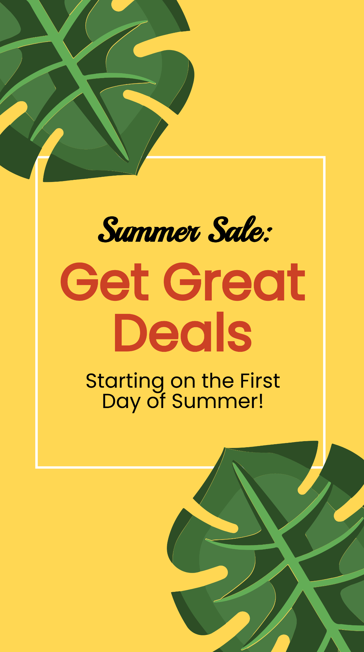 Free First Day of Summer Sale Whatsapp Post template