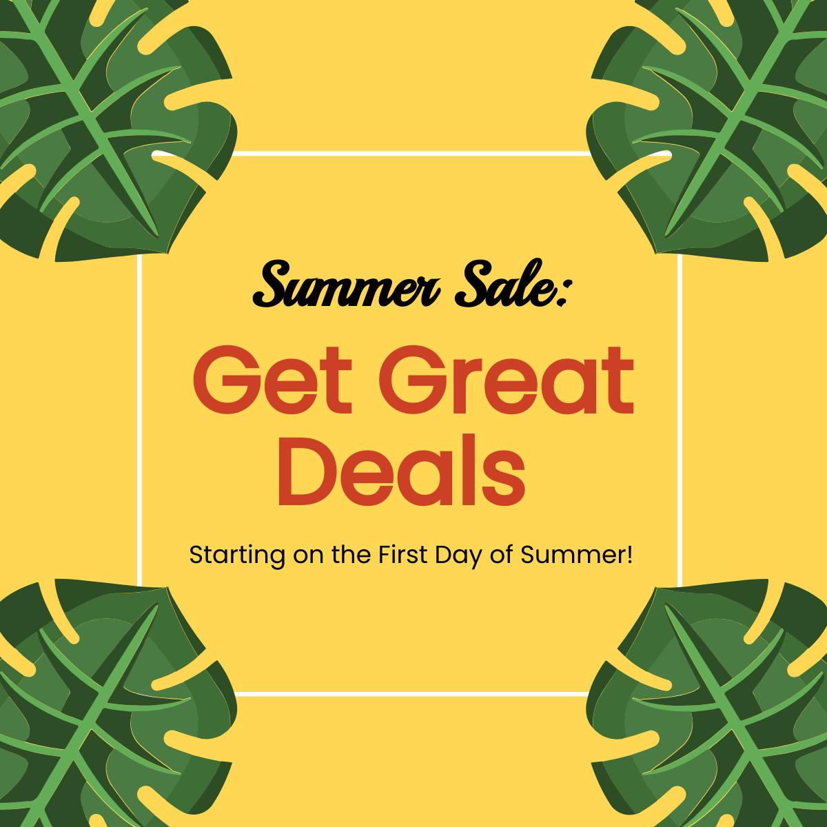 Free First Day of Summer Sale Linkedin Post template