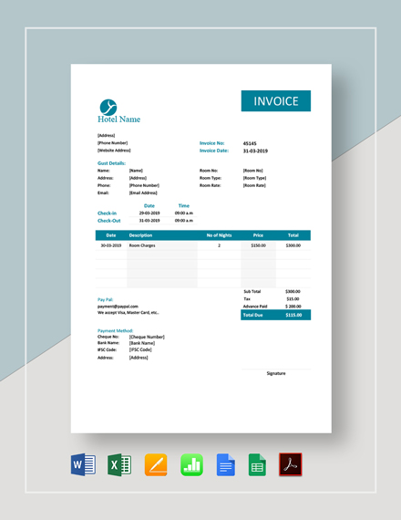 FREE Restaurant Invoice Excel - Template Download | Template.net