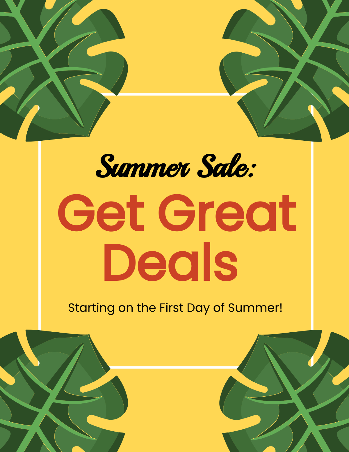 First Day of Summer Sale Flyer template