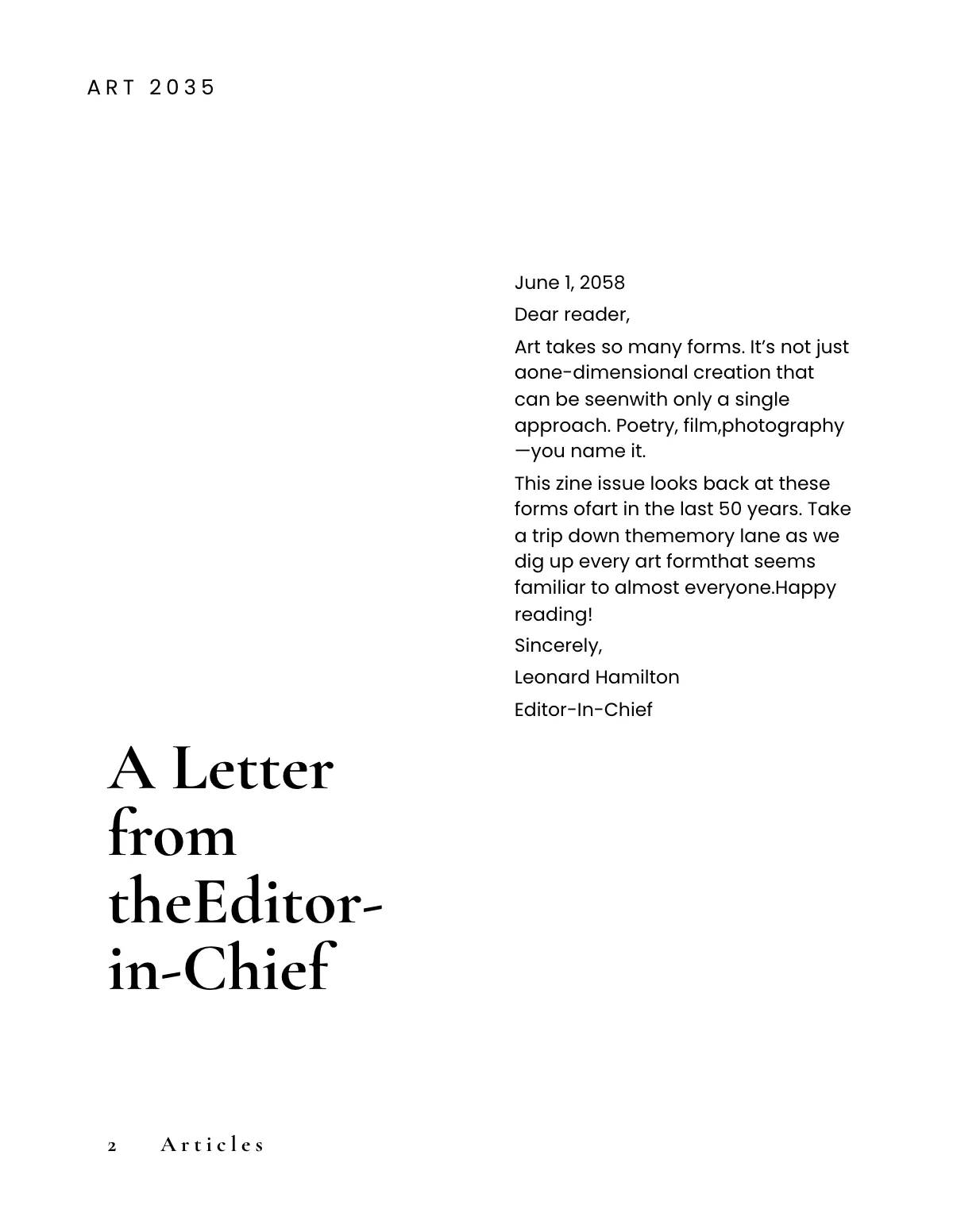 Free Art Zine Template to Edit Online