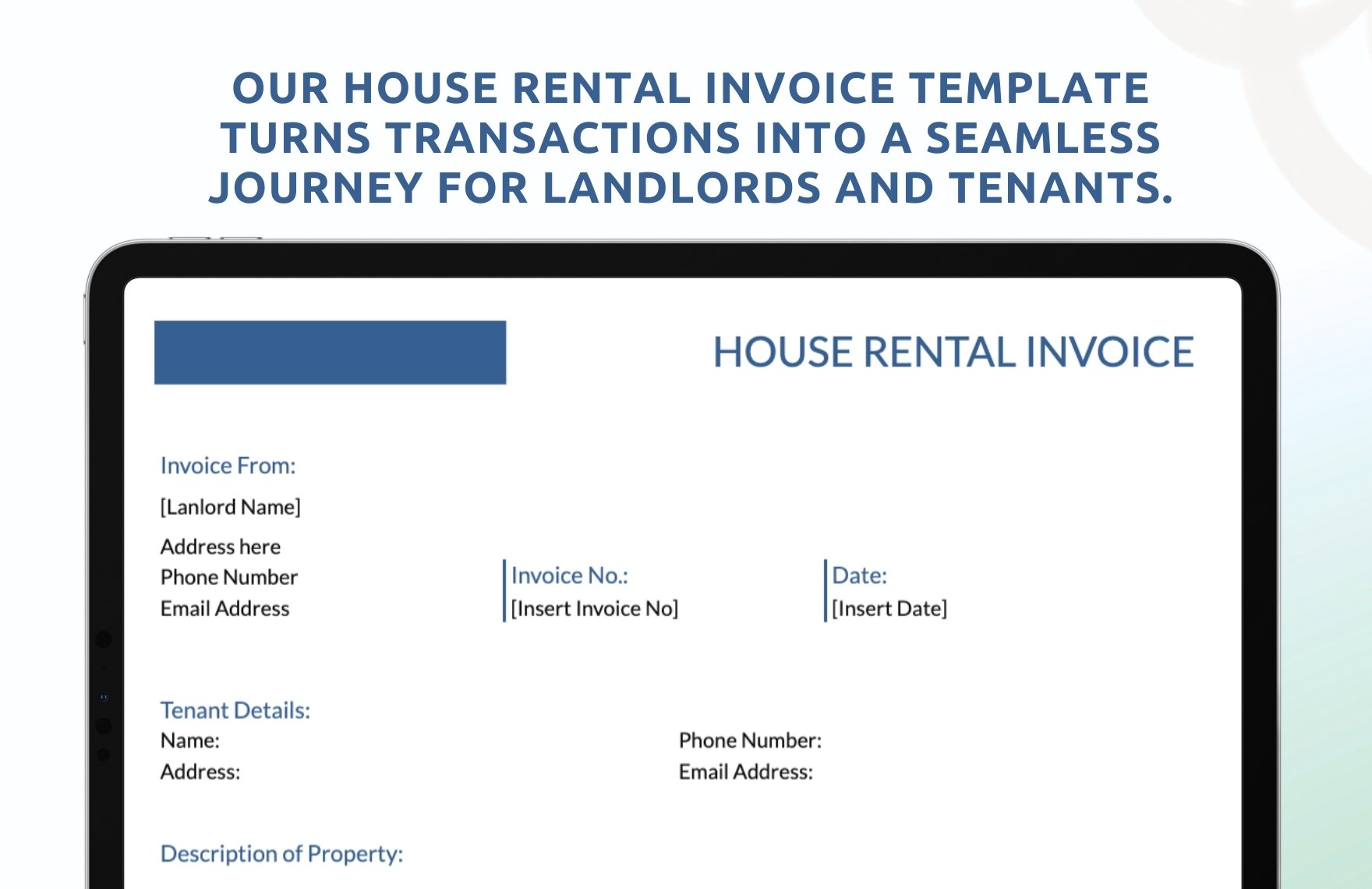 House Rental Invoice Template