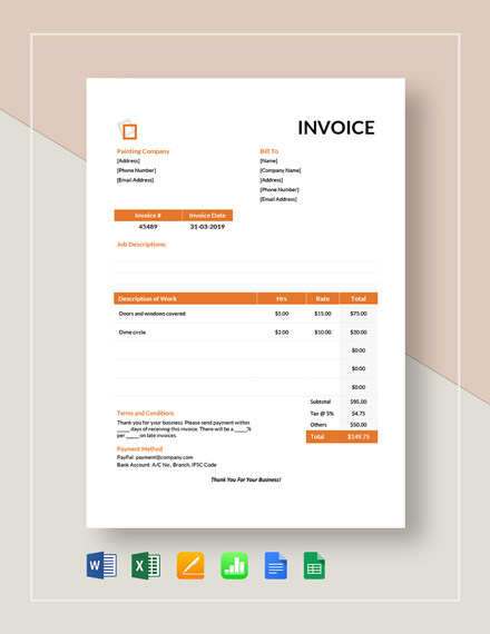 painting services invoice