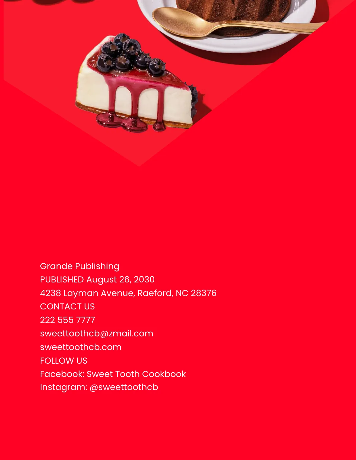 Free Sample Desserts CookBook Template to Edit Online