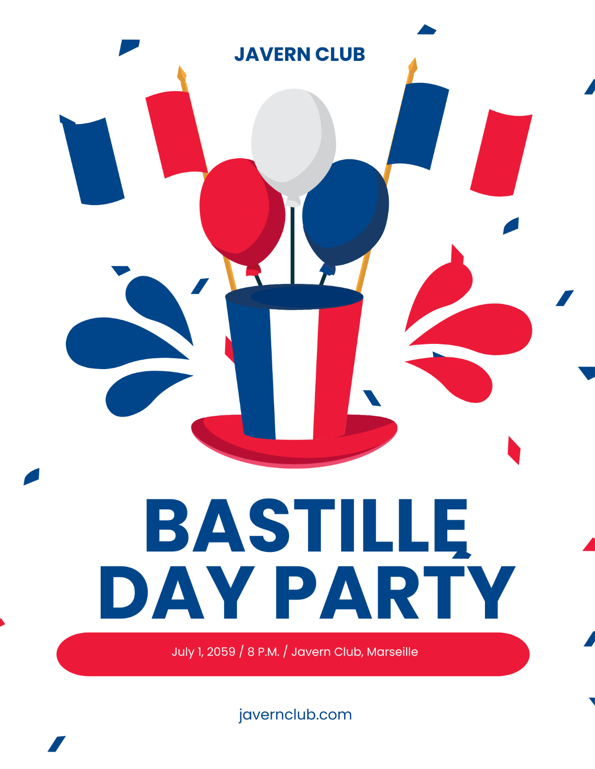 Bastille Day Party Flyer Template - Edit Online & Download