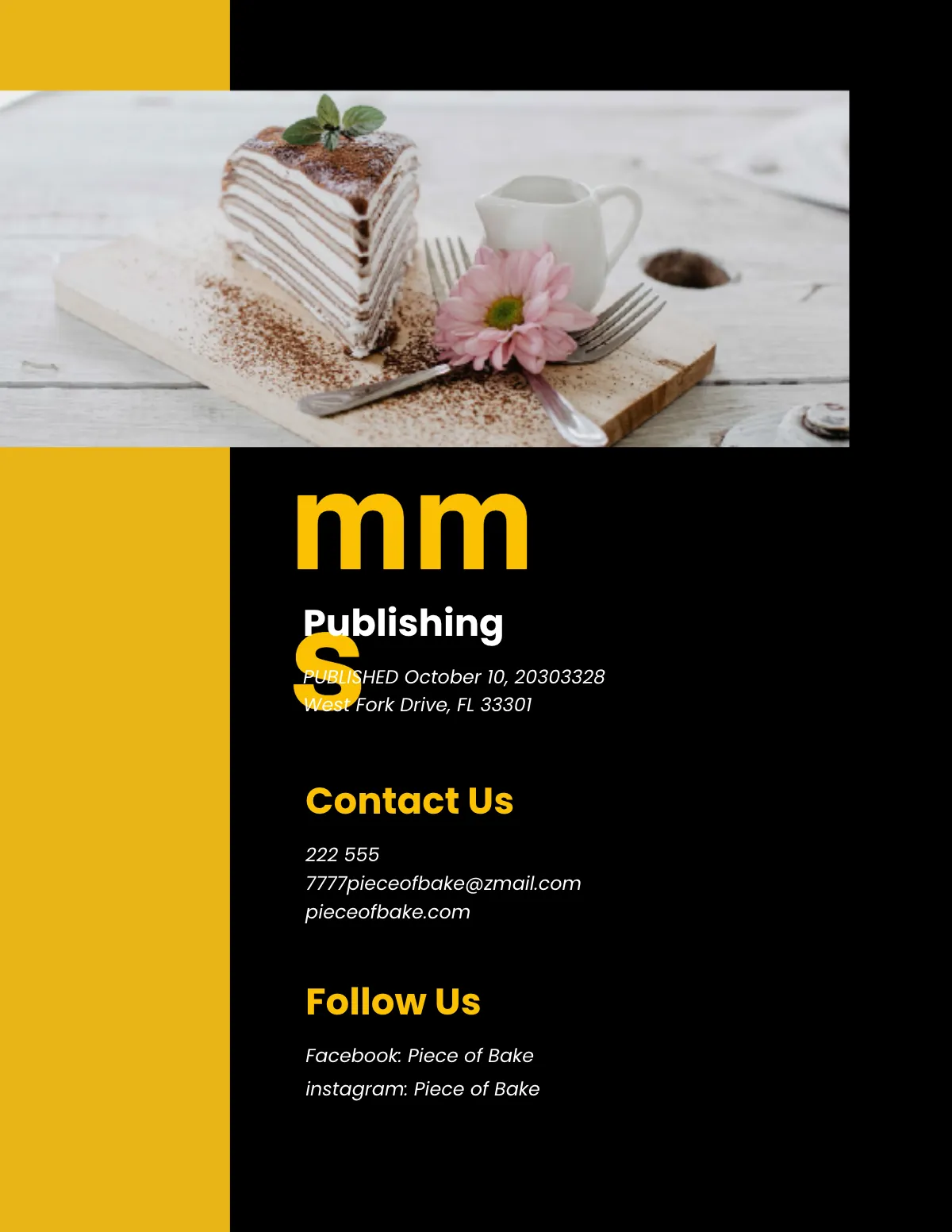 Free Creative Bakery Cookbook Template to Edit Online