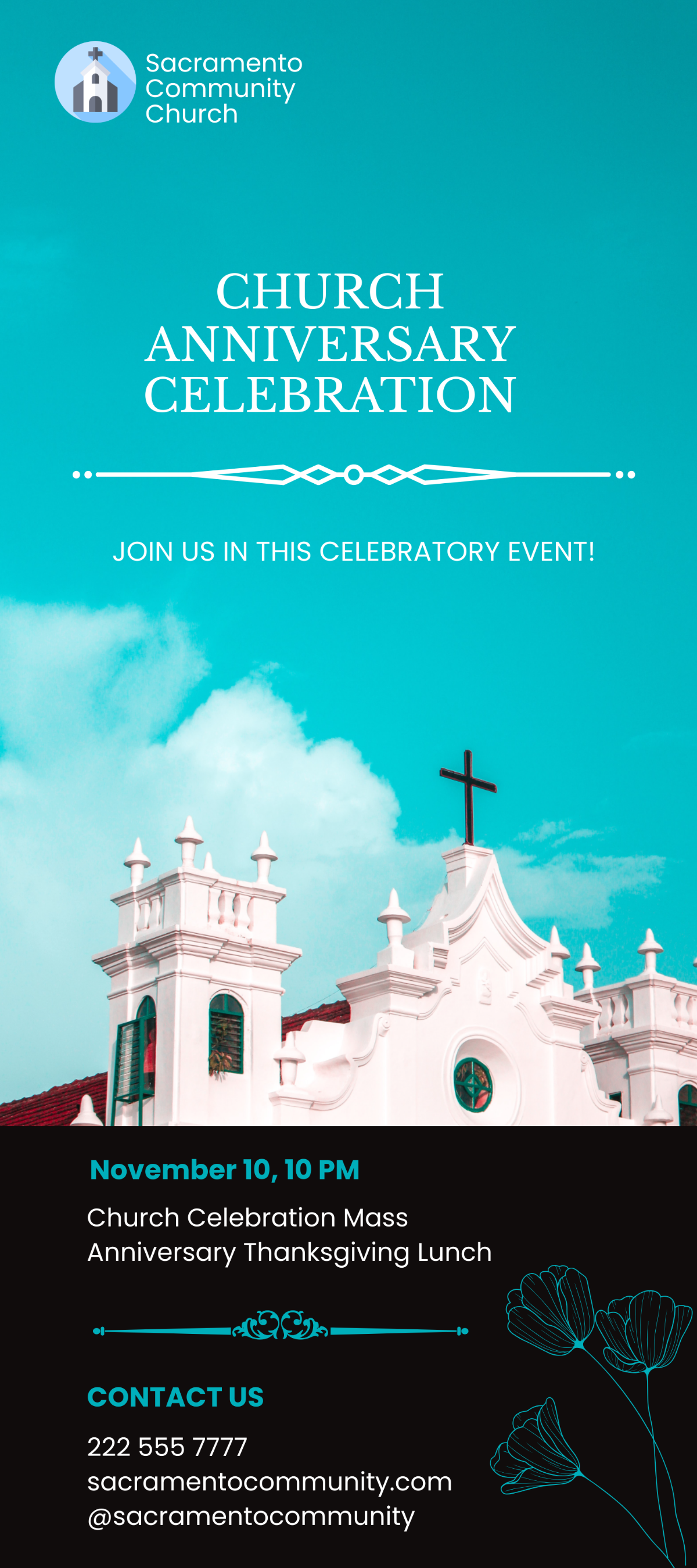 Church Anniversary Events Rack Card
