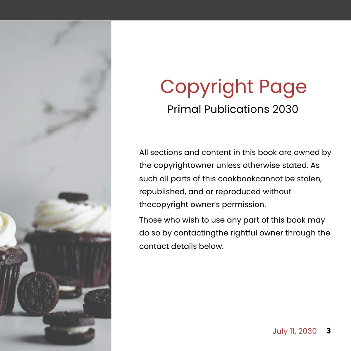 Free Square Bakery Cookbook Template to Edit Online
