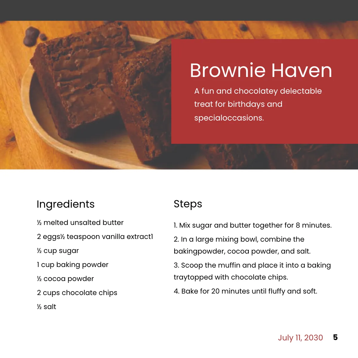 Free Square Bakery Cookbook Template to Edit Online