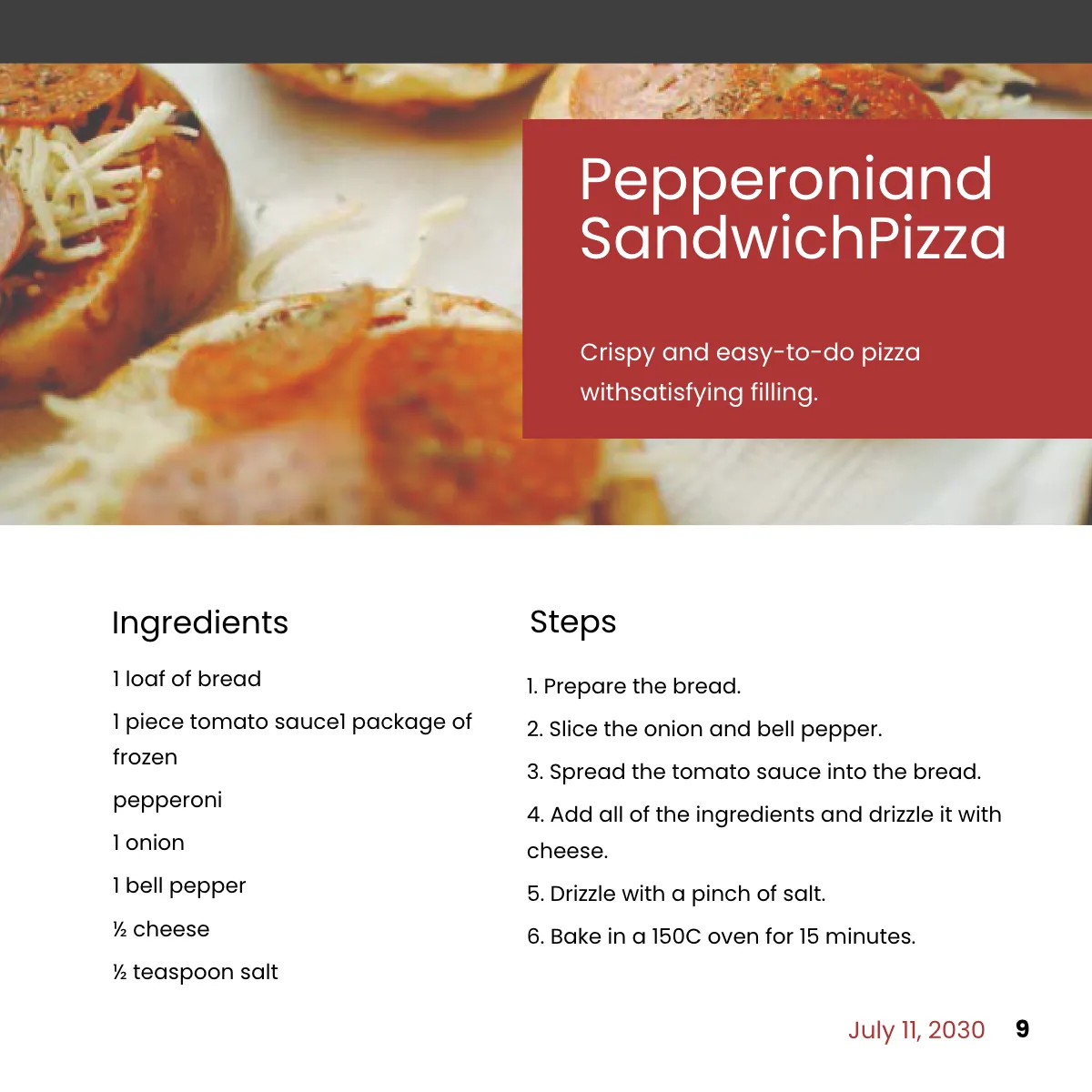 Free Square Bakery Cookbook Template to Edit Online