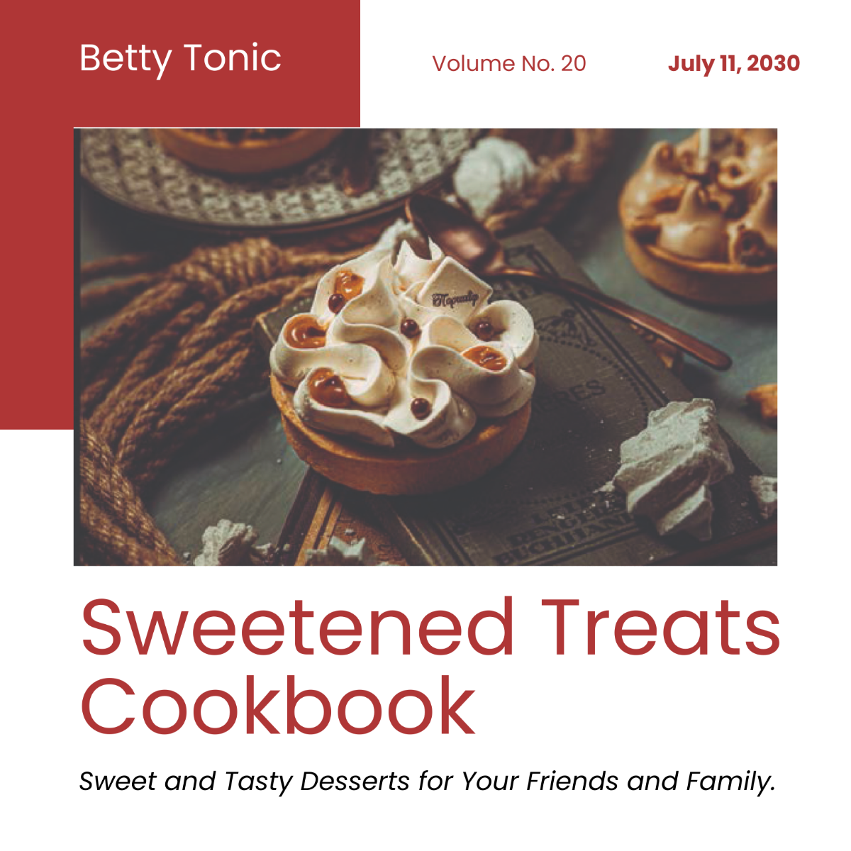 Free Square Bakery Cookbook Template