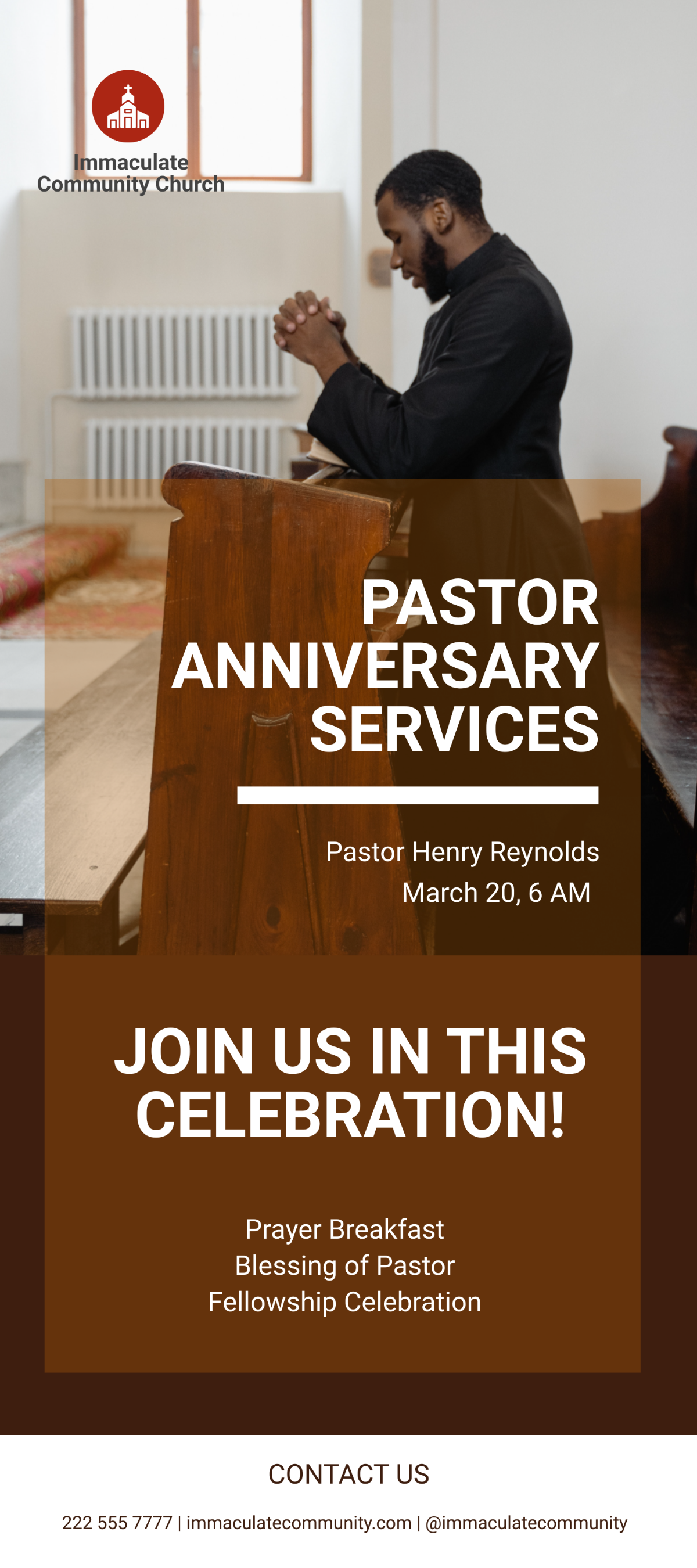Pastor Anniversary Rack Card