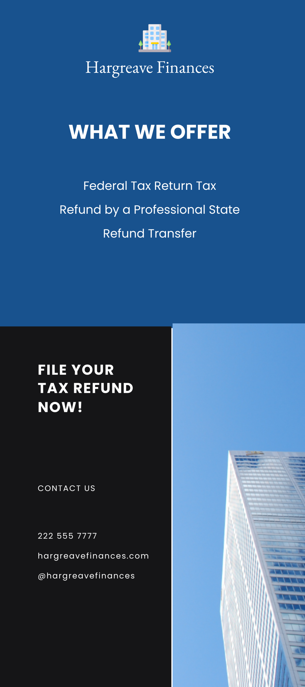 Tax Refund Financial Rack Card