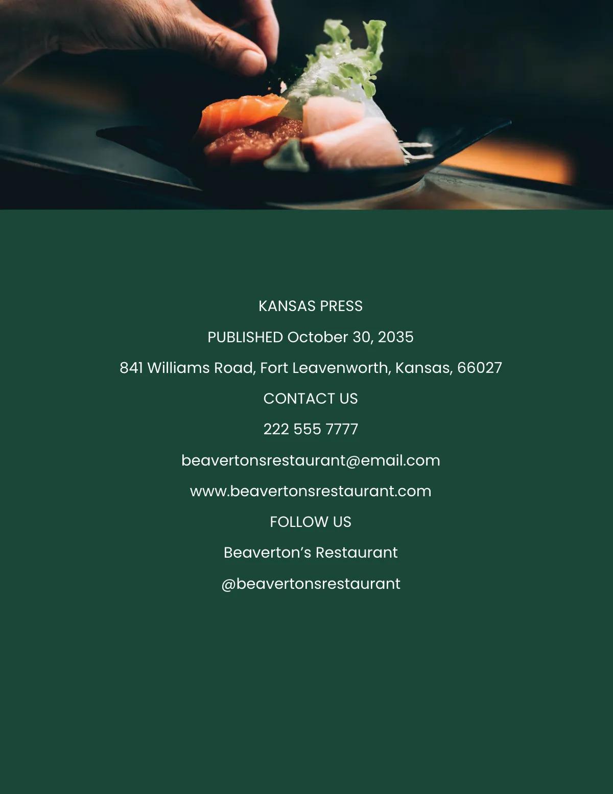 Free Restaurant Food Cookbook Template to Edit Online