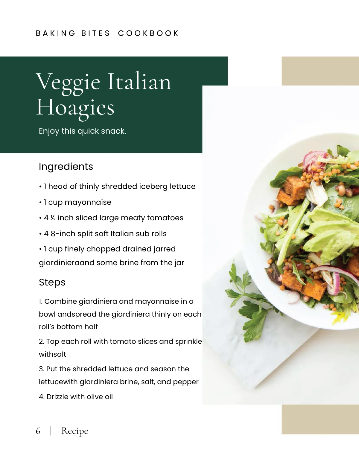 Free Restaurant Food Cookbook Template to Edit Online