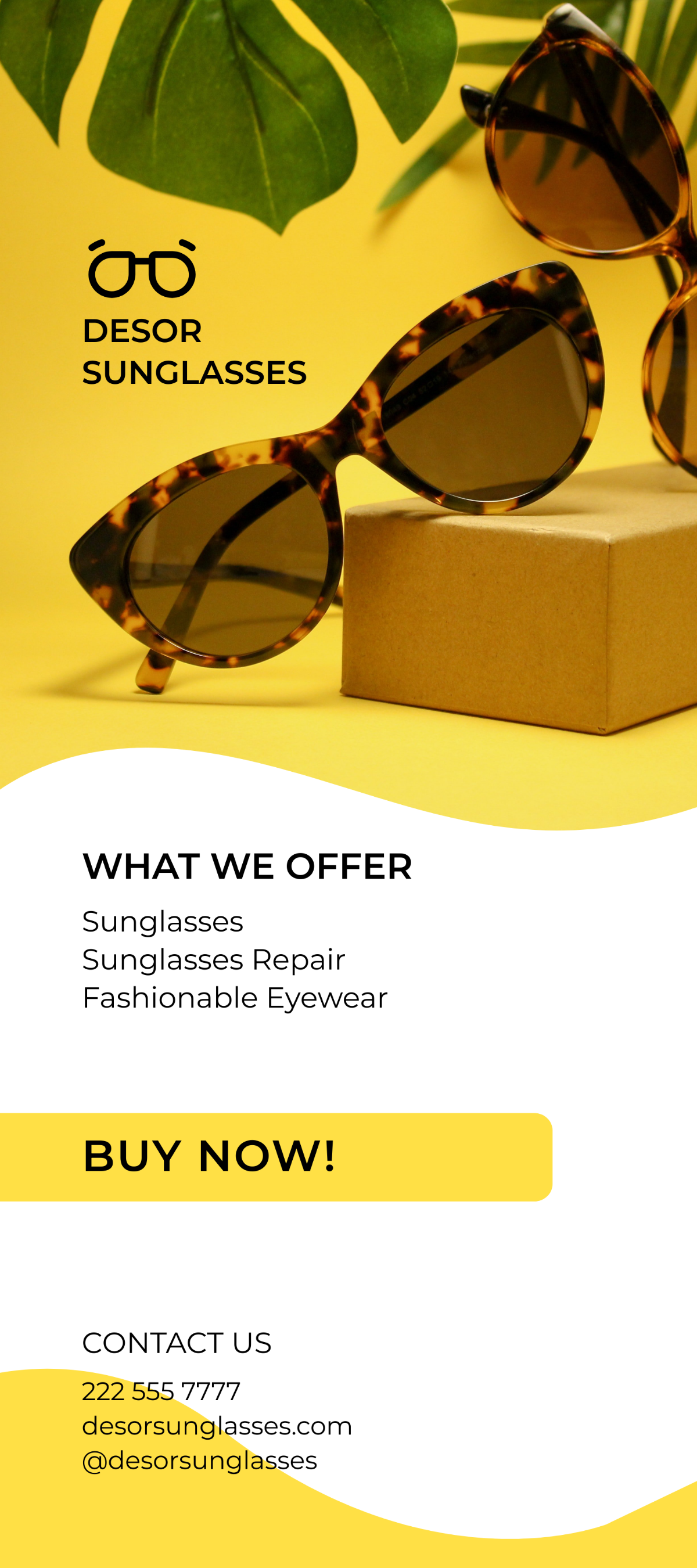 SunGlasses Fashion Rack Card Template