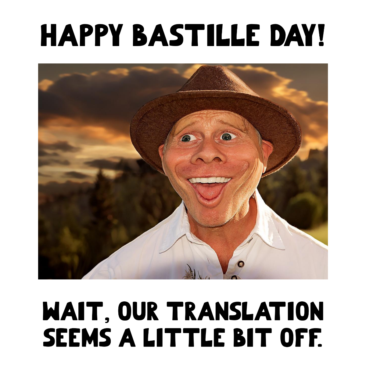Free Cartoon Bastille Day Meme Template