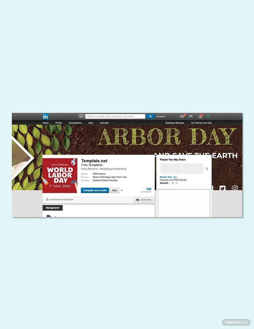 Arbor Day LinkedIn Profile Banner Template