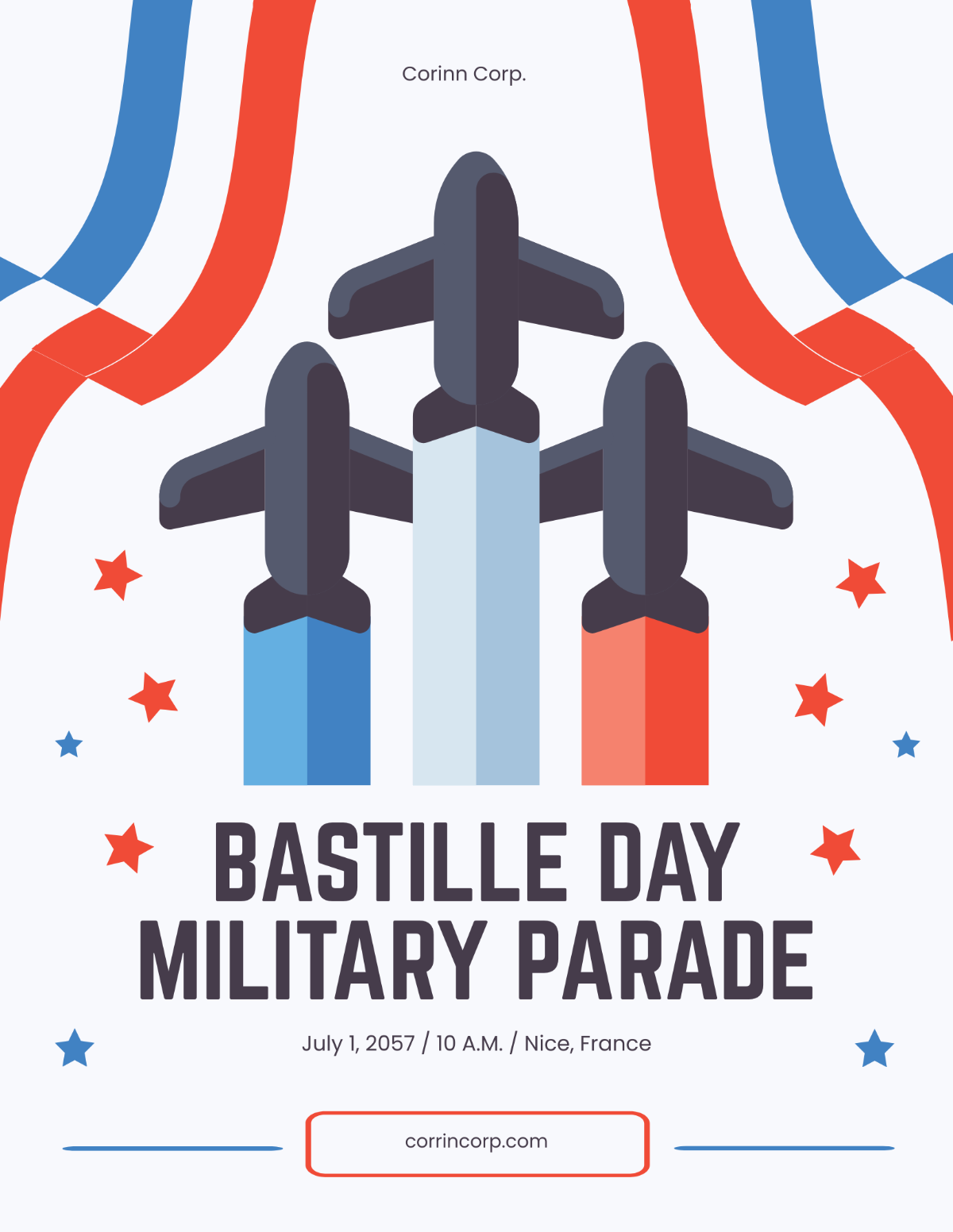 Bastille Day Military Parade Flyer Template - Edit Online & Download