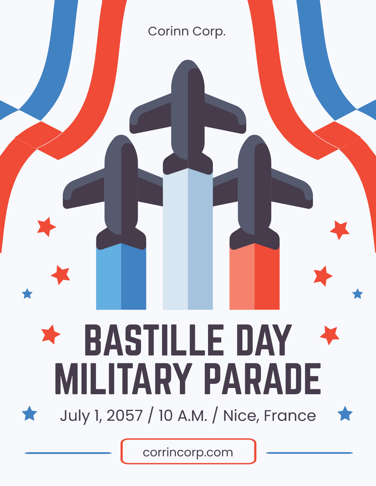 Free Bastille Day Military Parade Flyer Template