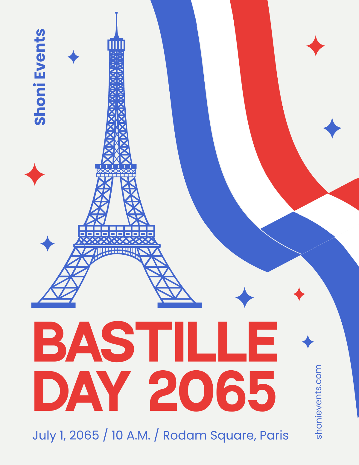 Modern Bastille Day Flyer Template