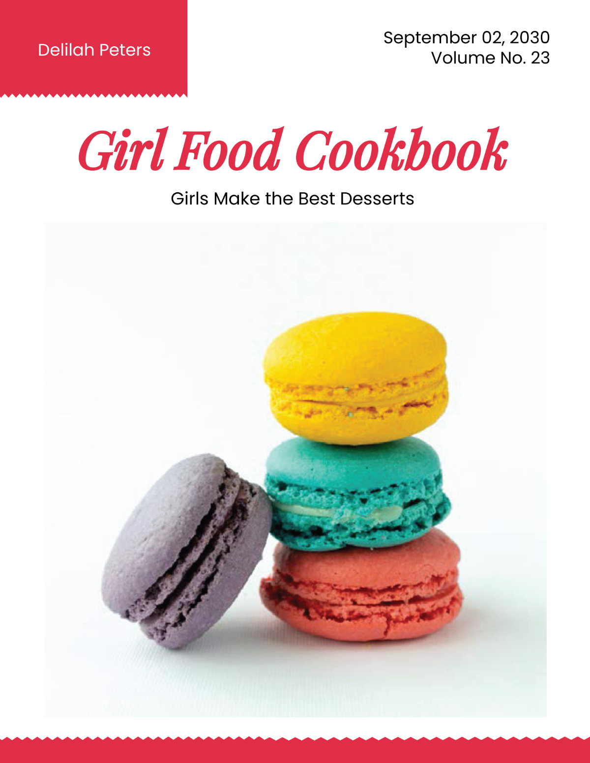 Free Girl Food Cookbook Template