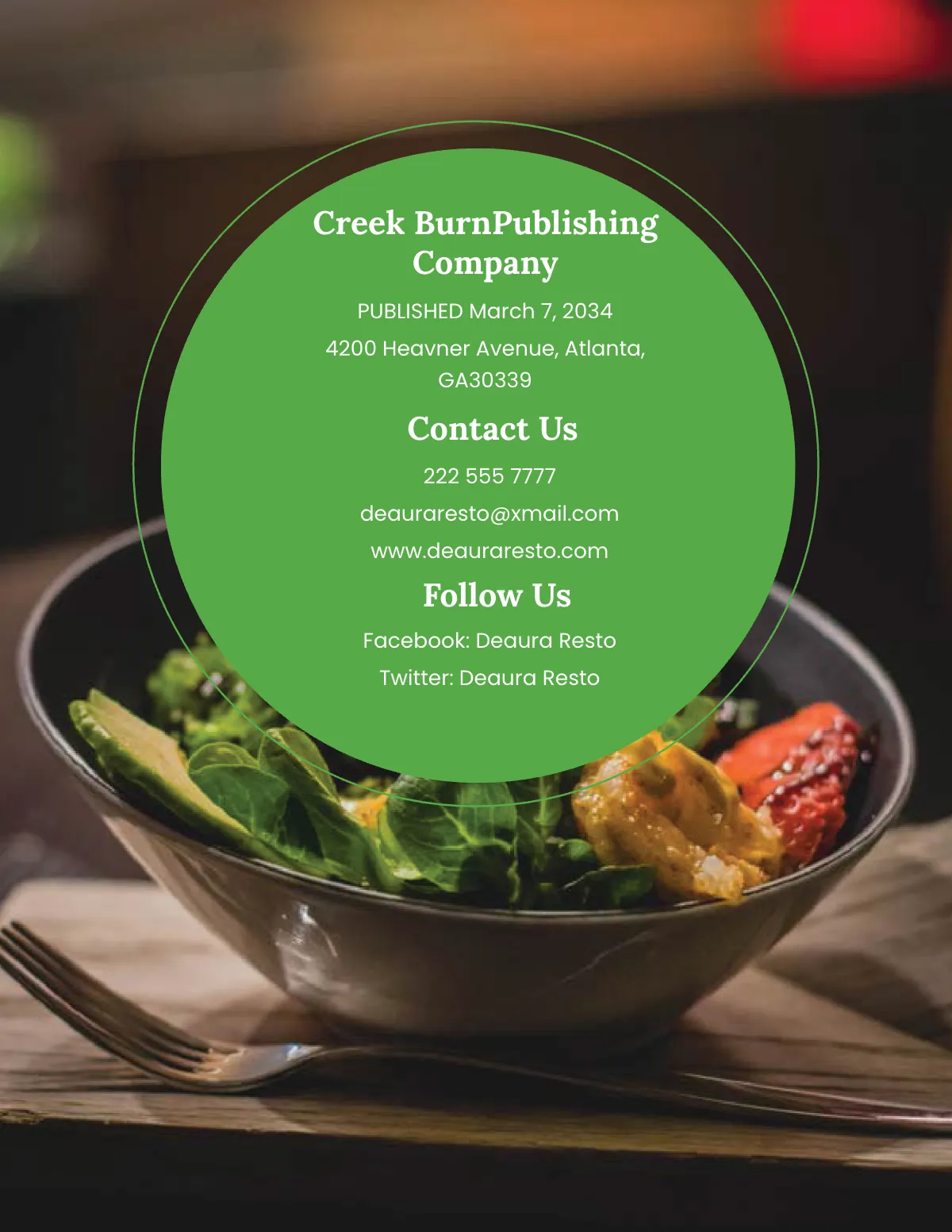 Free Restaurant Cookbook Template to Edit Online