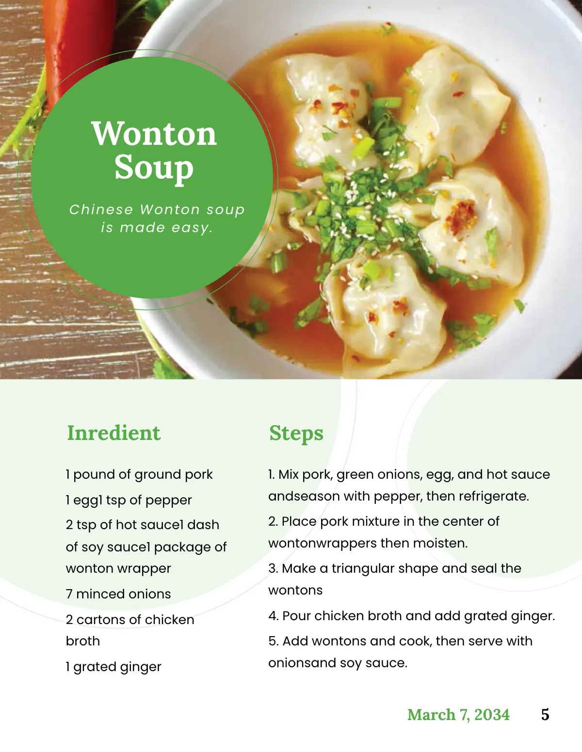 Free Restaurant Cookbook Template to Edit Online