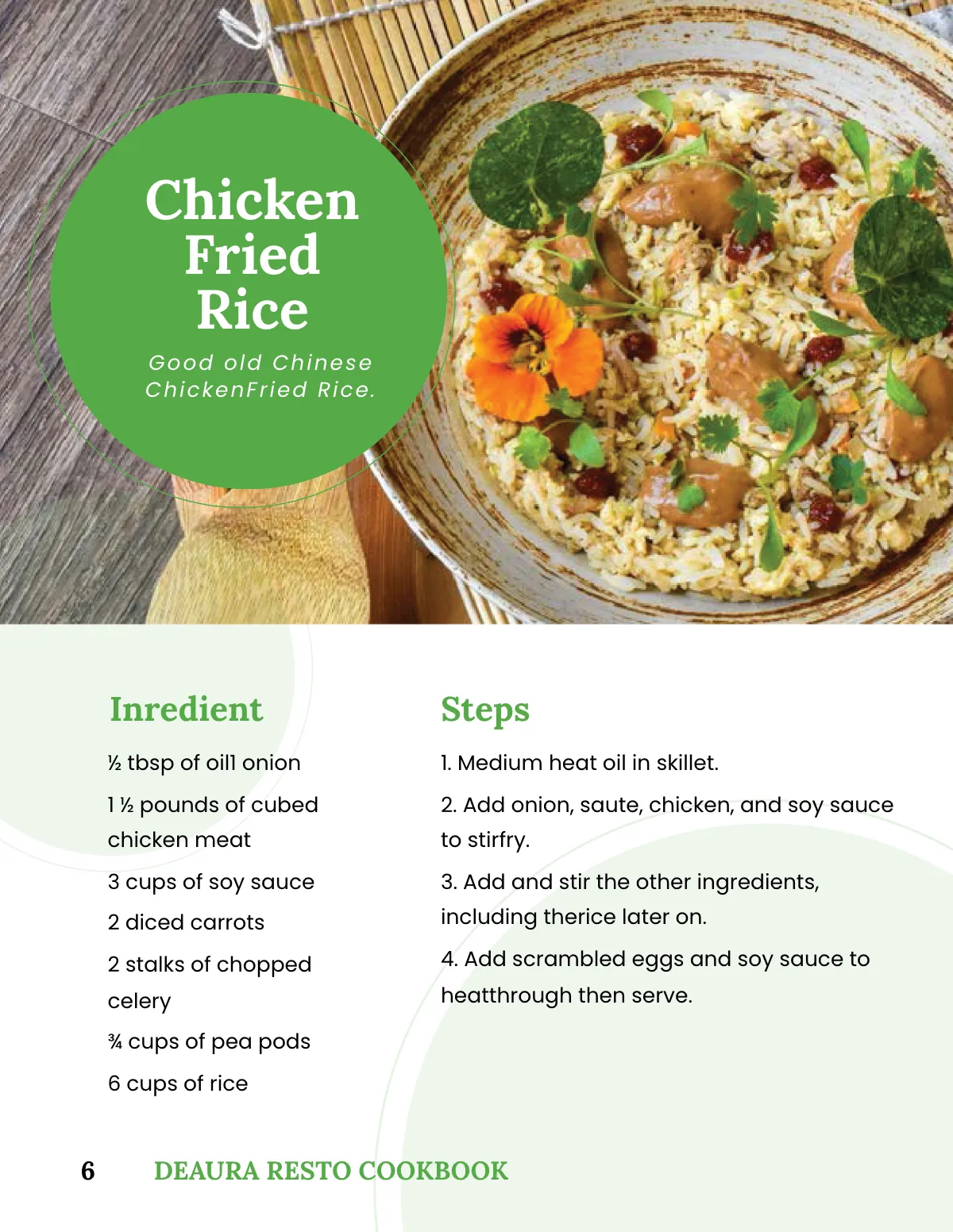 Free Restaurant Cookbook Template to Edit Online