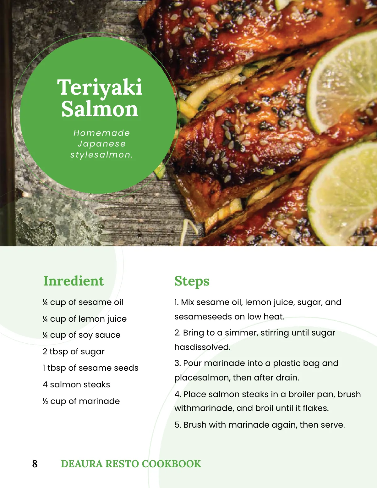 Free Restaurant Cookbook Template to Edit Online