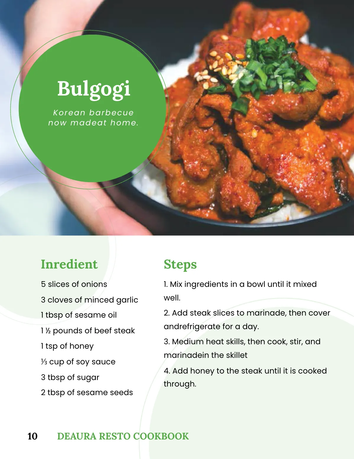 Free Restaurant Cookbook Template to Edit Online