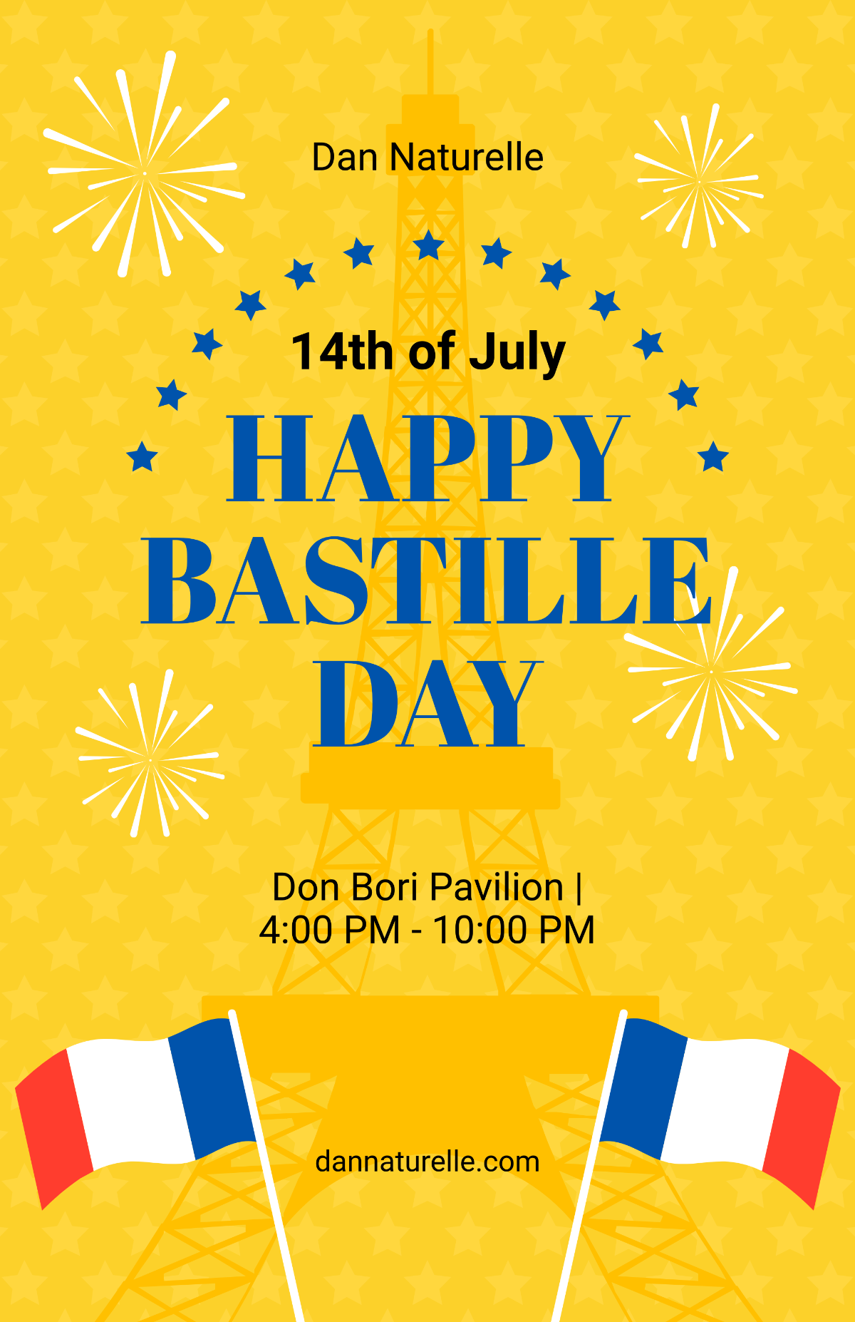 Free Bastille Day Flag Poster Template