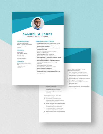 Chemical Patent Attorney Resume Download