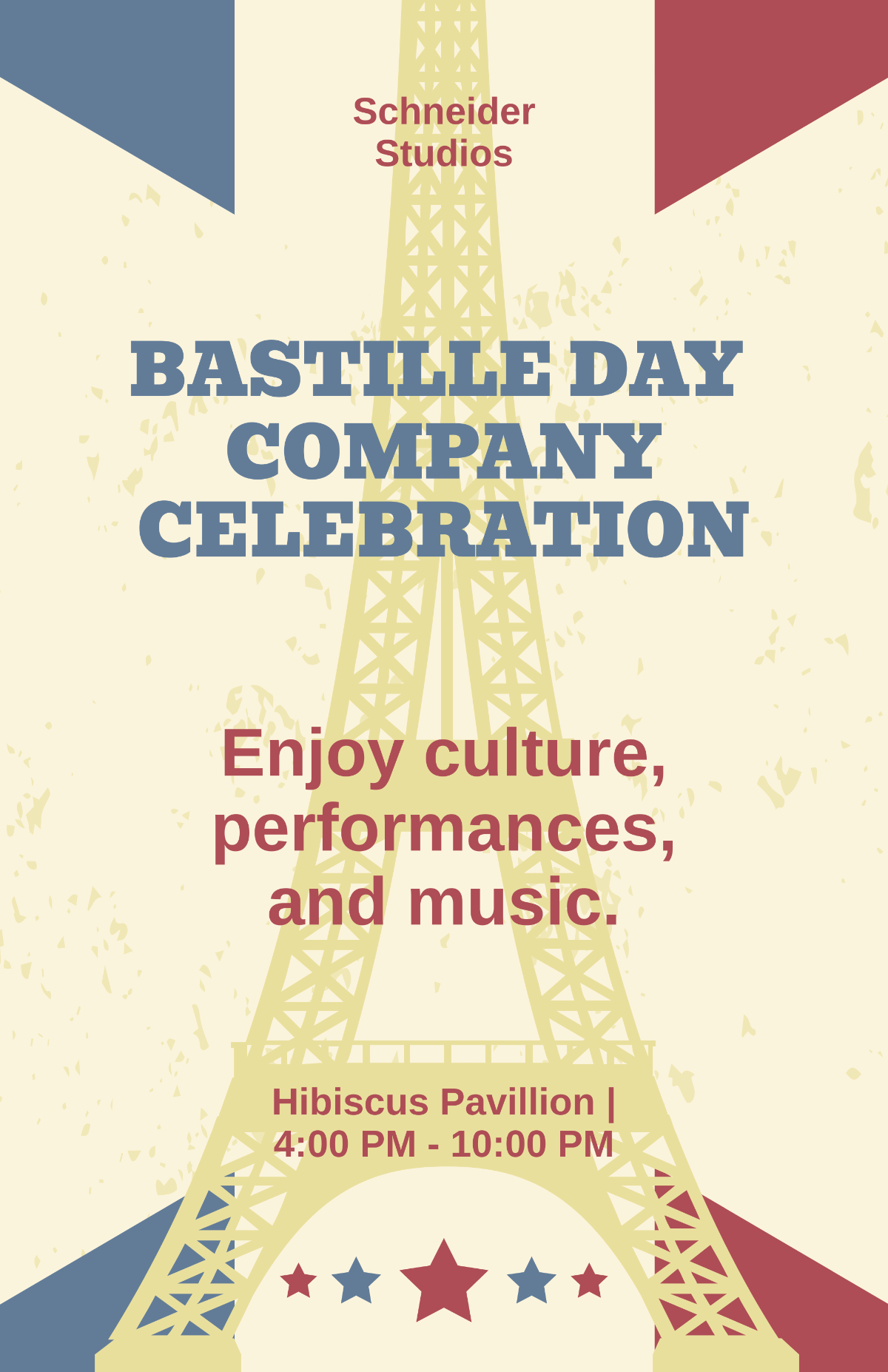 Vintage Bastille Day Poster Template